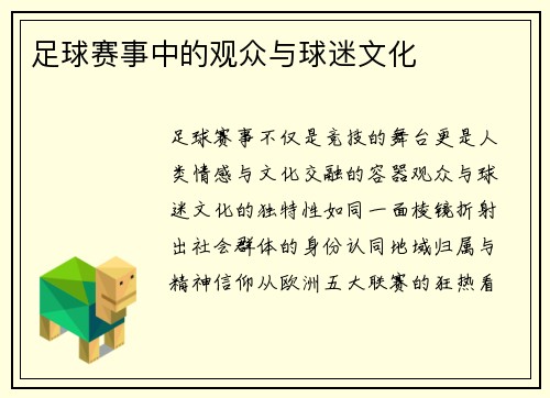 足球赛事中的观众与球迷文化